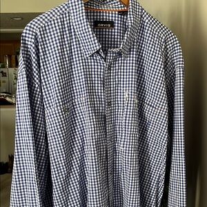 Orvis Blue and White Casual Button Down Shirt